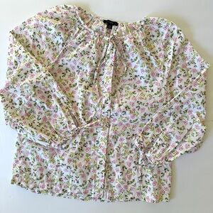 J. Crew 3/4 Sleeve Floral Blouse XS